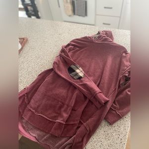 Plaid Elbow Patch Hoodie